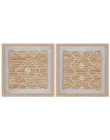 Cuadro Home ESPRIT Blanco Natural Escandinavo 40 x 3 x 40 cm (2 Unidades)