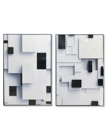 Pintura Home ESPRIT Branco Preto Abstrato Moderno 80 x 3,5 x 120 cm (2 Unidades) Pintura Home ESPRIT Branco Preto Abstrato Moderno 80 x 3,5 x 120 cm (2 Unidades)