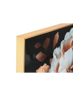 Bild Home ESPRIT Weiß Schwarz Gold Blomster 80 x 3,5 x 80 cm (2 Stück)