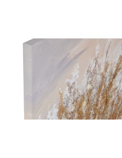 Pintura Home ESPRIT Azul Dourado Praia Mediterrâneo 80 x 3 x 80 cm (2 Unidades)