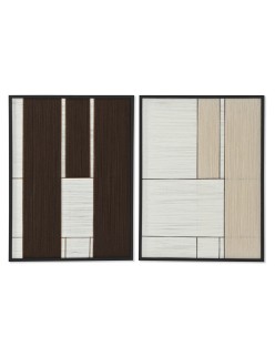 Cadre Home ESPRIT Blanc Beige Moderne 60 x 3 x 80 cm (2 Unités)