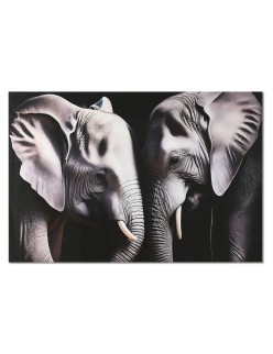 Pintura Home ESPRIT Preto Cinzento Impresso 150 x 0,4 x 100 cm