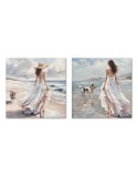 Painting Home ESPRIT Blue White Mediterranean 80 x 3 x 80 cm (2 Units)