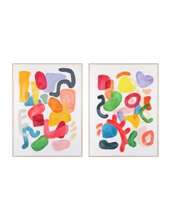 Pintura Home ESPRIT Abstrato Urbana 90 x 3,5 x 120 cm (2 Unidades)