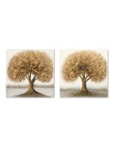 Cadre Home ESPRIT Doré Arbre Traditionnel 80 x 3 x 80 cm (2 Unités)