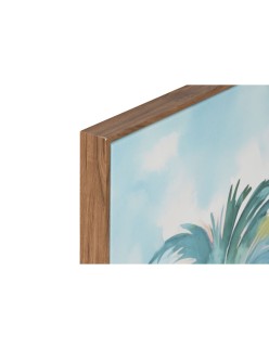 Cuadro Home ESPRIT Azul Rojo Verde Azul cielo Palmeras Tropical 80 x 3,5 x 80 cm (2 Unidades)