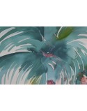 Cuadro Home ESPRIT Azul Rojo Verde Azul cielo Palmeras Tropical 80 x 3,5 x 80 cm (2 Unidades)