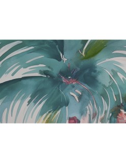 Cuadro Home ESPRIT Azul Rojo Verde Azul cielo Palmeras Tropical 80 x 3,5 x 80 cm (2 Unidades)
