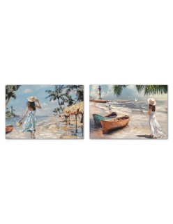 Pintura Home ESPRIT Mediterrâneo 70 x 3 x 100 cm (2 Unidades)