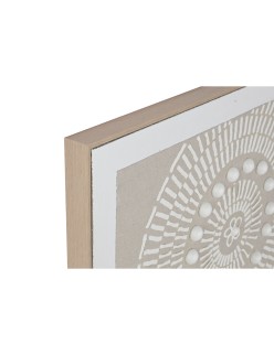 Cuadro Home ESPRIT Blanco Beige Círculos Urbano 82 x 4,5 x 82 cm (2 Unidades)