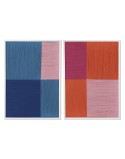 Cuadro Home ESPRIT Azul Naranja Moderno Urbano 50 x 2,5 x 70 cm (2 Unidades)