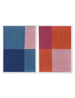 Cuadro Home ESPRIT Azul Naranja Moderno Urbano 50 x 2,5 x 70 cm (2 Unidades)