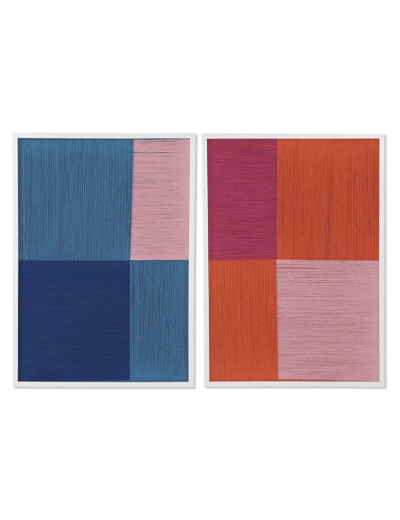 Cuadro Home ESPRIT Azul Naranja Moderno Urbano 50 x 2,5 x 70 cm (2 Unidades)