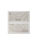 Cuadro Home ESPRIT Blanco Beige Círculos Urbano 122 x 4,5 x 62 cm (2 Unidades)