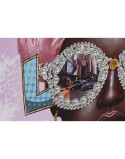 Pintura Home ESPRIT Malva Moderno Africana 102 x 4,5 x 102 cm (2 Unidades)