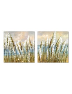 Cadre Home ESPRIT Bleu Doré Plage méditerranéen 80 x 3 x 80 cm (2 Unités)