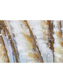 Pintura Home ESPRIT Azul Dourado Praia Mediterrâneo 80 x 3 x 80 cm (2 Unidades)