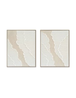 Cuadro Home ESPRIT Blanco Beige Escandinavo 62 x 4,5 x 82 cm (2 Unidades)