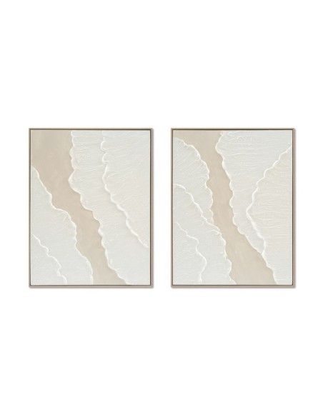 Cuadro Home ESPRIT Blanco Beige Escandinavo 62 x 4,5 x 82 cm (2 Unidades)