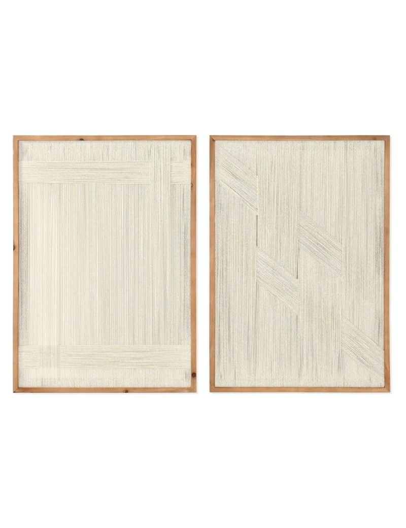 Cuadro Home ESPRIT Blanco Natural Urbano 50 x 2,5 x 70 cm (2 Unidades)