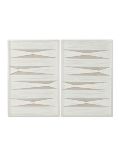 Cuadro Home ESPRIT Blanco Beige Moderno Urbano 60 x 3 x 90 cm (2 Unidades)