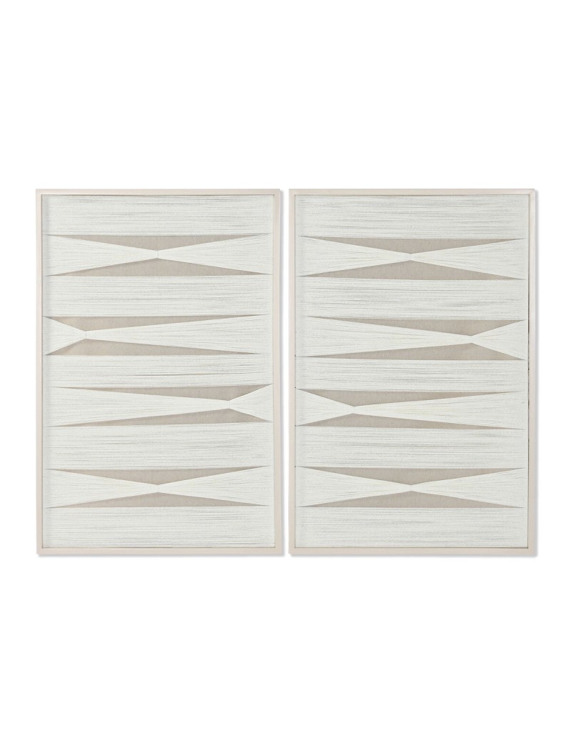 Cuadro Home ESPRIT Blanco Beige Moderno Urbano 60 x 3 x 90 cm (2 Unidades)