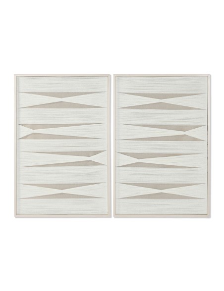 Painting Home ESPRIT White Beige Modern Urban 60 x 3 x 90 cm (2 Units)