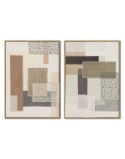 Cuadro Home ESPRIT Marrón Beige Abstracto Urbano 50 x 3 x 70 cm (2 Unidades)