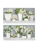 Quadro Home ESPRIT Bianco Grigio Romantico 140 x 3 x 70 cm (2 Unità)