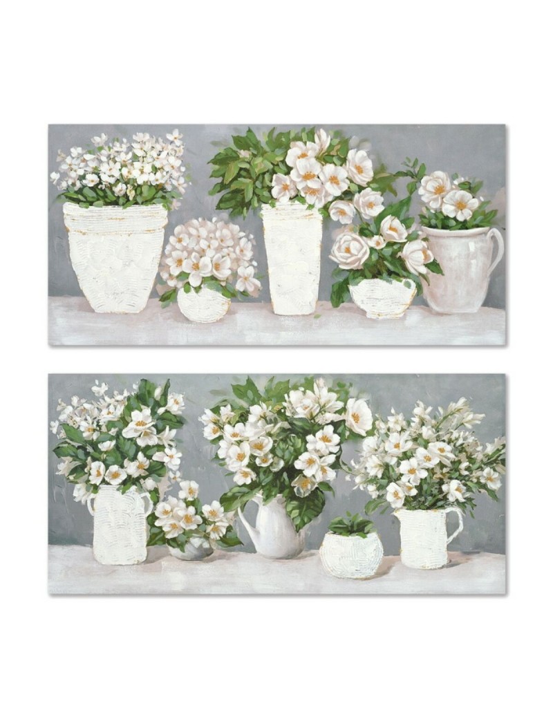 Bild Home ESPRIT Weiß Grau Romantisch 140 x 3 x 70 cm (2 Stück)