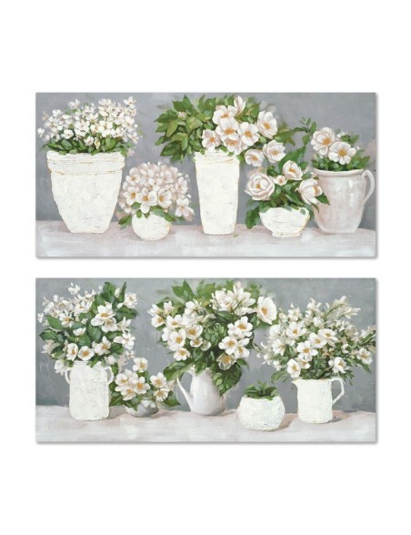 Bild Home ESPRIT Weiß Grau Romantisch 140 x 3 x 70 cm (2 Stück)