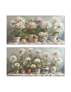 Cuadro Home ESPRIT Maceta Tradicional 120 x 3 x 60 cm (2 Unidades)