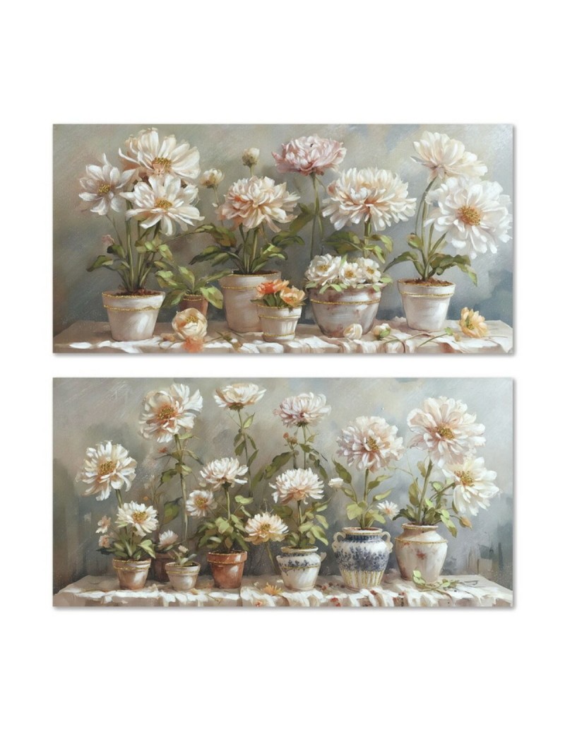Cuadro Home ESPRIT Maceta Tradicional 120 x 3 x 60 cm (2 Unidades)