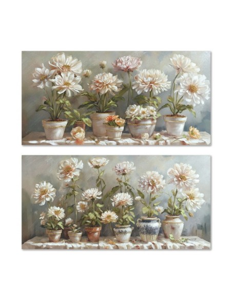 Cuadro Home ESPRIT Maceta Tradicional 120 x 3 x 60 cm (2 Unidades)