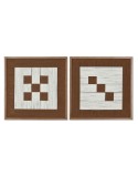Cuadro Home ESPRIT Blanco Marrón Beige Moderno Urbano 50 x 3 x 50 cm (2 Unidades)