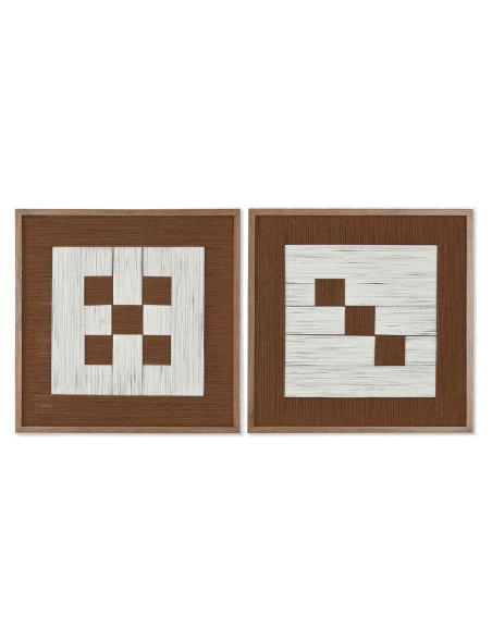 Cadre Home ESPRIT Blanc Marron Beige Moderne Urbaine 50 x 3 x 50 cm (2 Unités) Cadre Home ESPRIT Blanc Marron Beige Moderne Urbaine 50 x 3 x 50 cm (2 Unités)