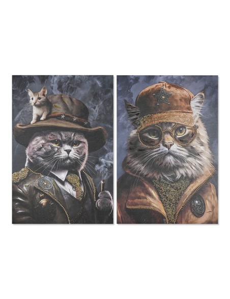 Painting Home ESPRIT Cat Loft 60 x 3 x 90 cm (2 Units)