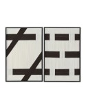 Cuadro Home ESPRIT Blanco Gris oscuro Moderno Urbano 60 x 3 x 90 cm (2 Unidades)