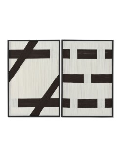 Cuadro Home ESPRIT Blanco Gris oscuro Moderno Urbano 60 x 3 x 90 cm (2 Unidades)