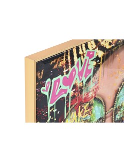 Painting Home ESPRIT Black Modern chica Lacquered 82 x 4 x 82 cm (2 Units)