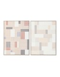 Cuadro Home ESPRIT Marrón Beige A cuadros Urbano 60 x 3 x 80 cm (2 Unidades)