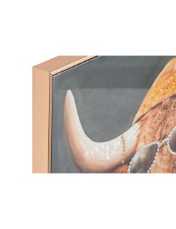 Cuadro Home ESPRIT Gris Naranja Vaca Moderno Lacado 82 x 4,5 x 82 cm (2 Unidades)