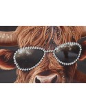 Painting Home ESPRIT Grey Orange Cow Modern Lacquered 82 x 4,5 x 82 cm (2 Units)