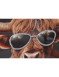 Painting Home ESPRIT Grey Orange Cow Modern Lacquered 82 x 4,5 x 82 cm (2 Units)