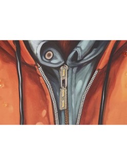 Cuadro Home ESPRIT Gris Naranja Vaca Moderno Lacado 82 x 4,5 x 82 cm (2 Unidades)