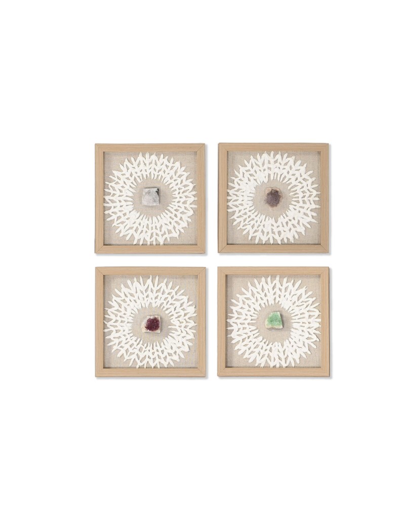 Cuadro Home ESPRIT Blanco Natural Moderno 22 x 2 x 22 cm
