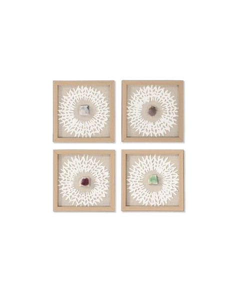Cuadro Home ESPRIT Blanco Natural Moderno 22 x 2 x 22 cm