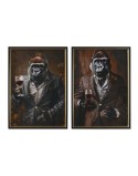 Bild Home ESPRIT Braun Schwarz Gorilla Loft Lackierung 51,5 x 4,5 x 71,5 cm (2 Stück)