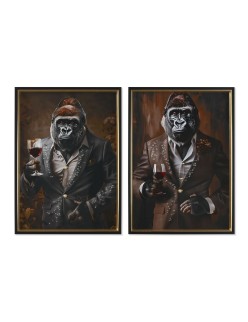 Bild Home ESPRIT Braun Schwarz Gorilla Loft Lackierung 51,5 x 4,5 x 71,5 cm (2 Stück)
