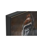 Pintura Home ESPRIT Castanho Preto Gorila Loft Lacado 51,5 x 4,5 x 71,5 cm (2 Unidades)